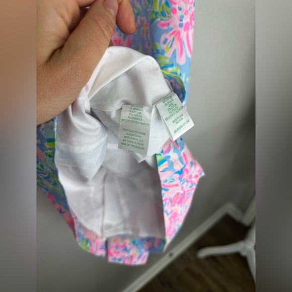 Lilly Pulitzer Roni Stretch Blue Peri Sunrise Bay Shift Dress Size 12 - Picture 6 of 10